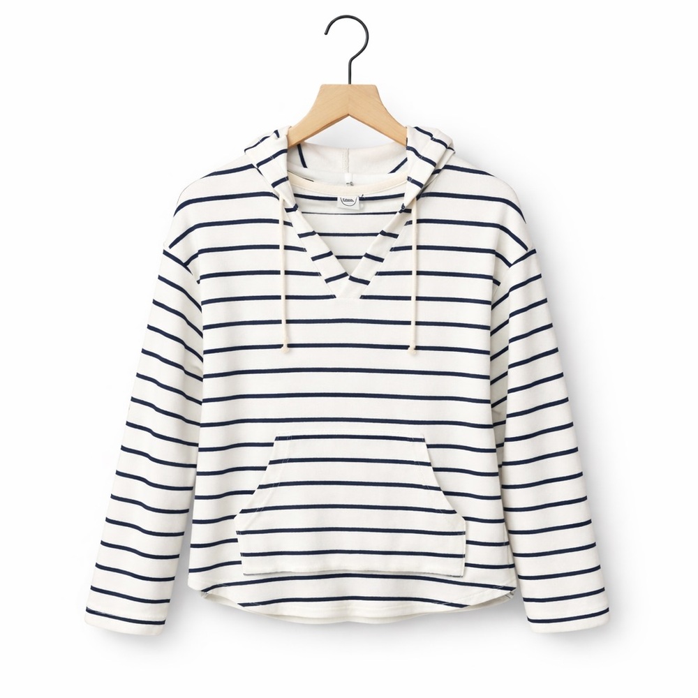 Paper Crane Anthropologie Black and White Striped Hoodie